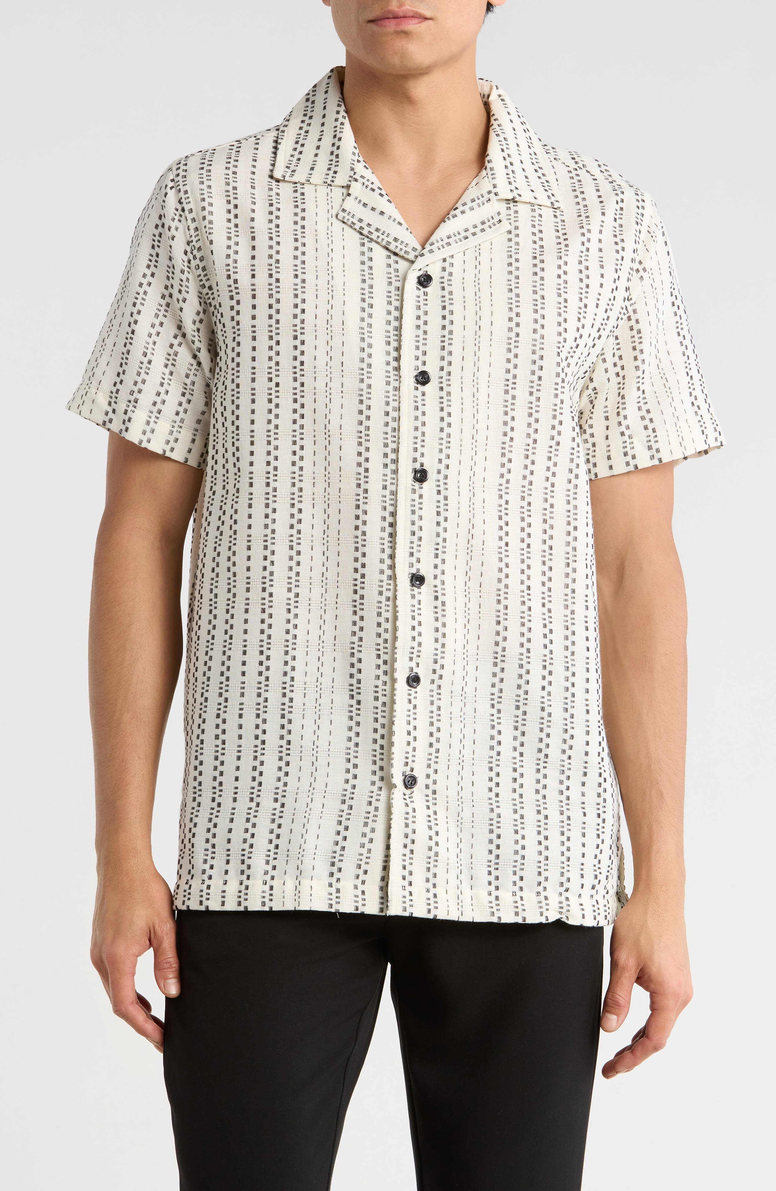 KARL LAGERFELD PARIS Stripe Camp Shirt