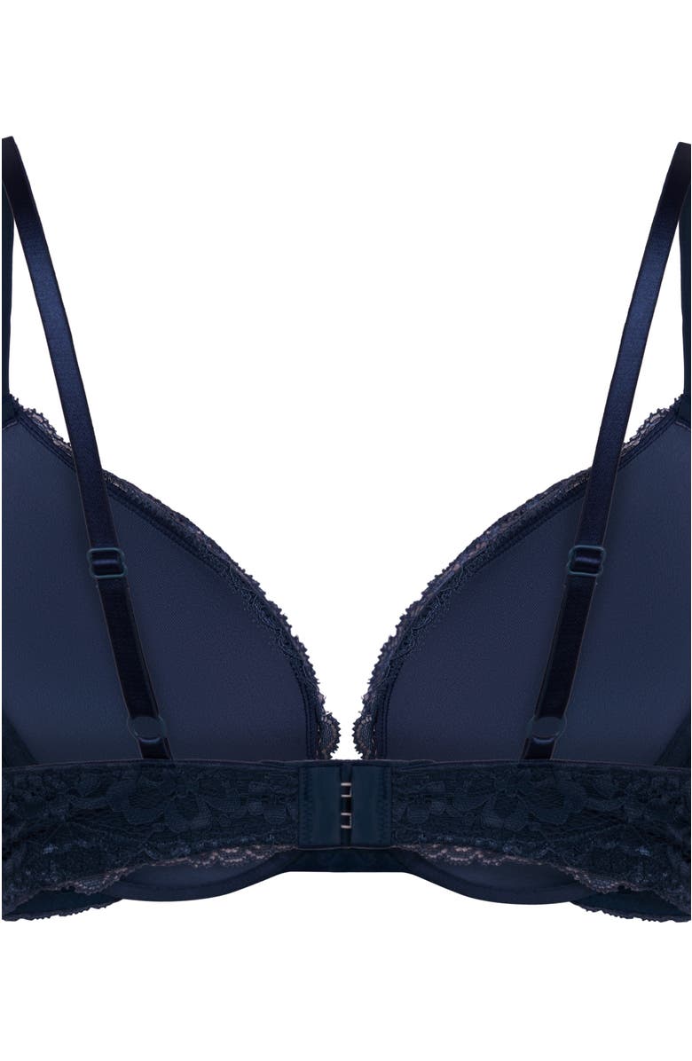 Hunkemöller Marine Padded Push-Up Underwired Bra, Alternate, color, Blue