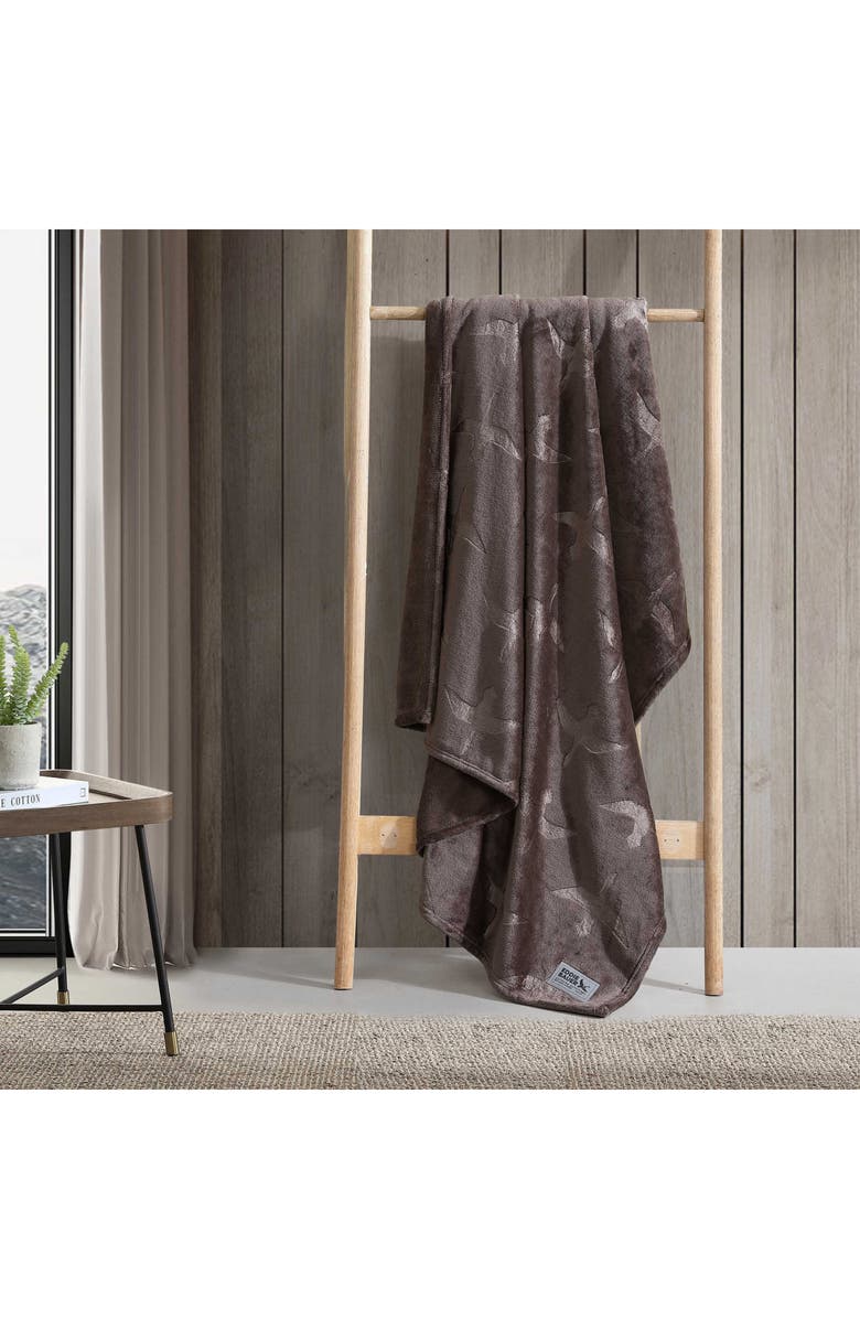Eddie Bauer Geese Throw Blanket, Alternate, color, Dark Brown