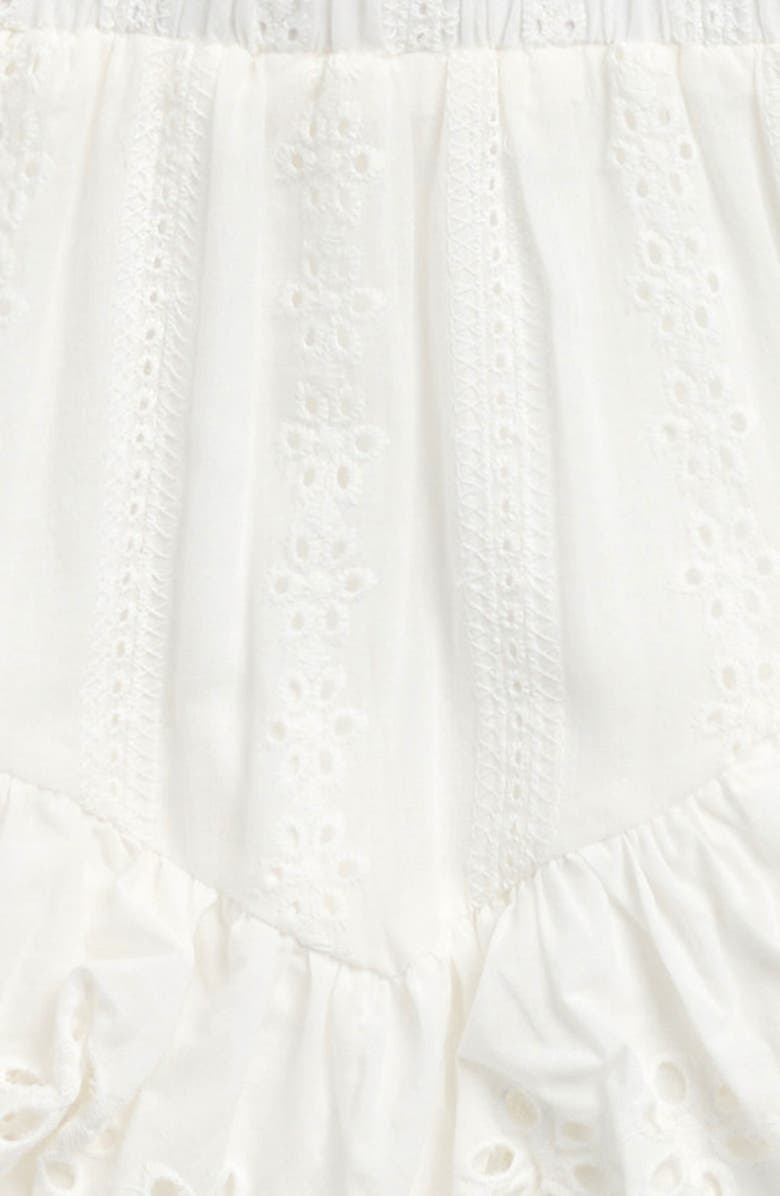 Truly Me Kids' Ruffle Cotton Broderie Anglaise Skirt, Alternate, color, White
