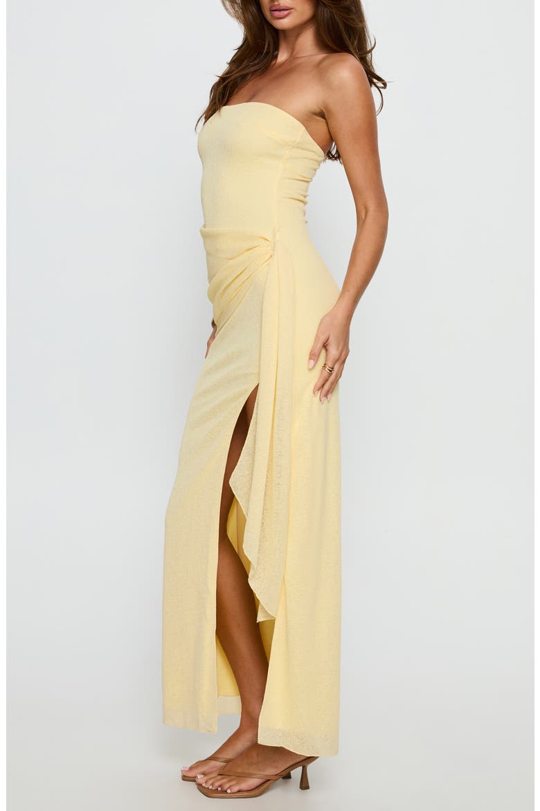 Analeah Strapless Maxi Dress, Alternate, color, LEMON YELLOW