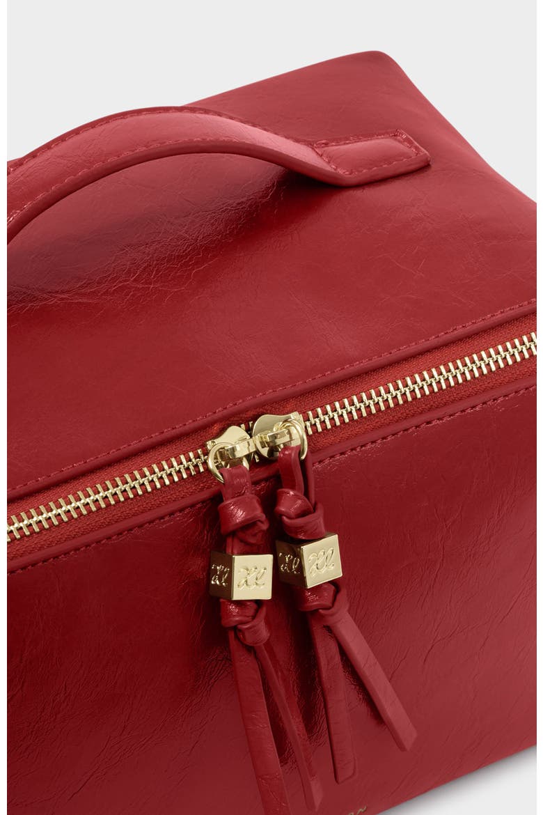 Soho Large Make Up / Wash Bag, Alternate, color, Crimson Patent Crackle