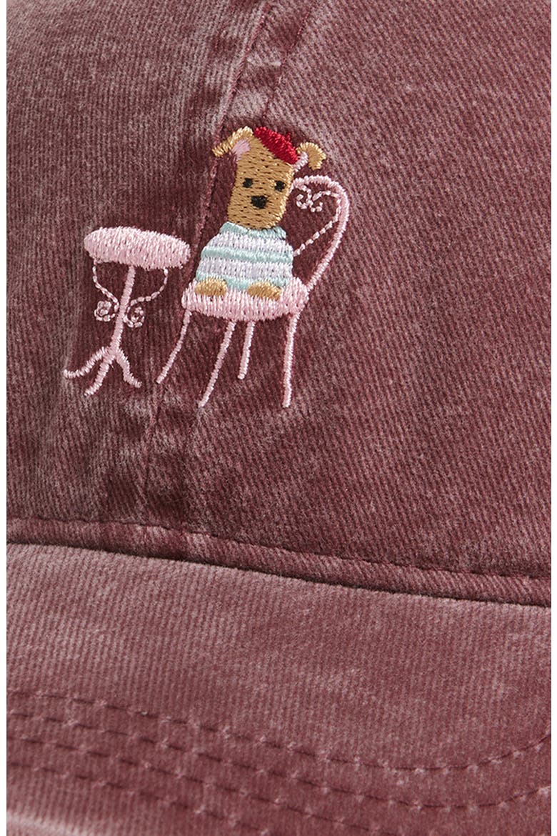 Bonjour Cotton Canvas Baseball Cap, Alternate, color, BURGUNDY
