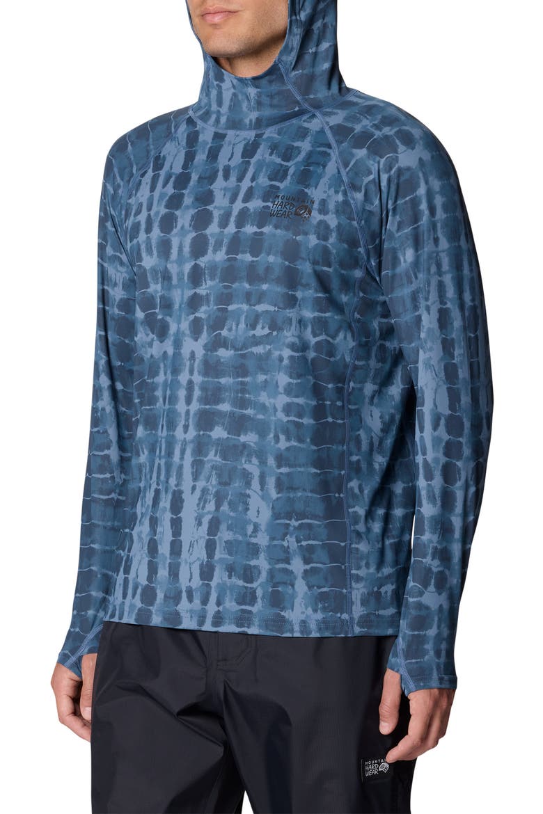 Crater Lake Long Sleeve Hoodie, Main, color, ADRIATIC BLUE PRISMATIC PRINT