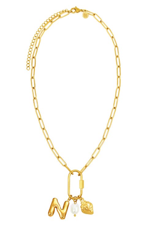 Carabiner Initial Necklace