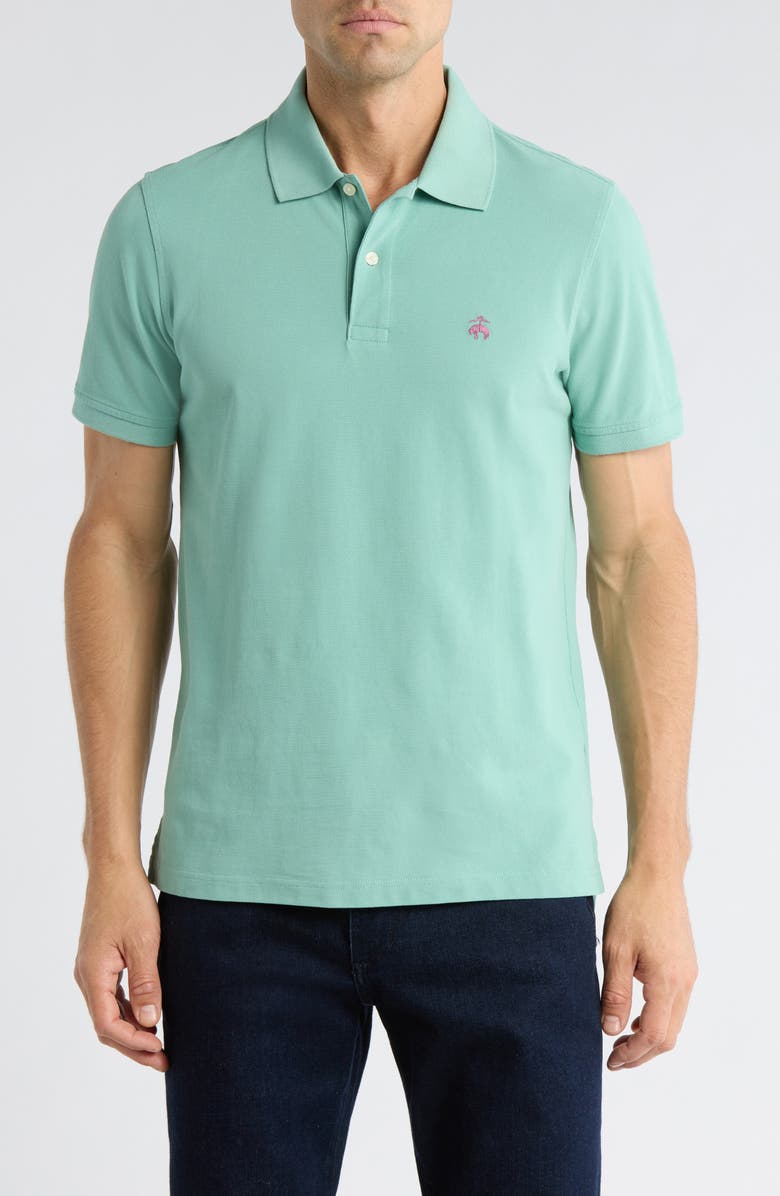 Brooks Brothers Slim Fit Solid Cotton Piqué Polo, Main, color, Malachite Green