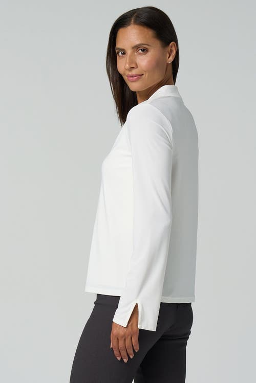 Franne Golde Luxe Stretch Long Sleeve V-neck Top
