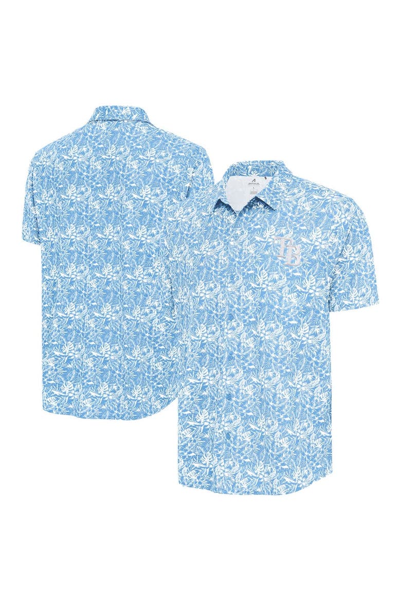 Men's Antigua Powder Blue Tampa Bay Rays Resort Button-Up Shirt, Main, color, Powder Blue