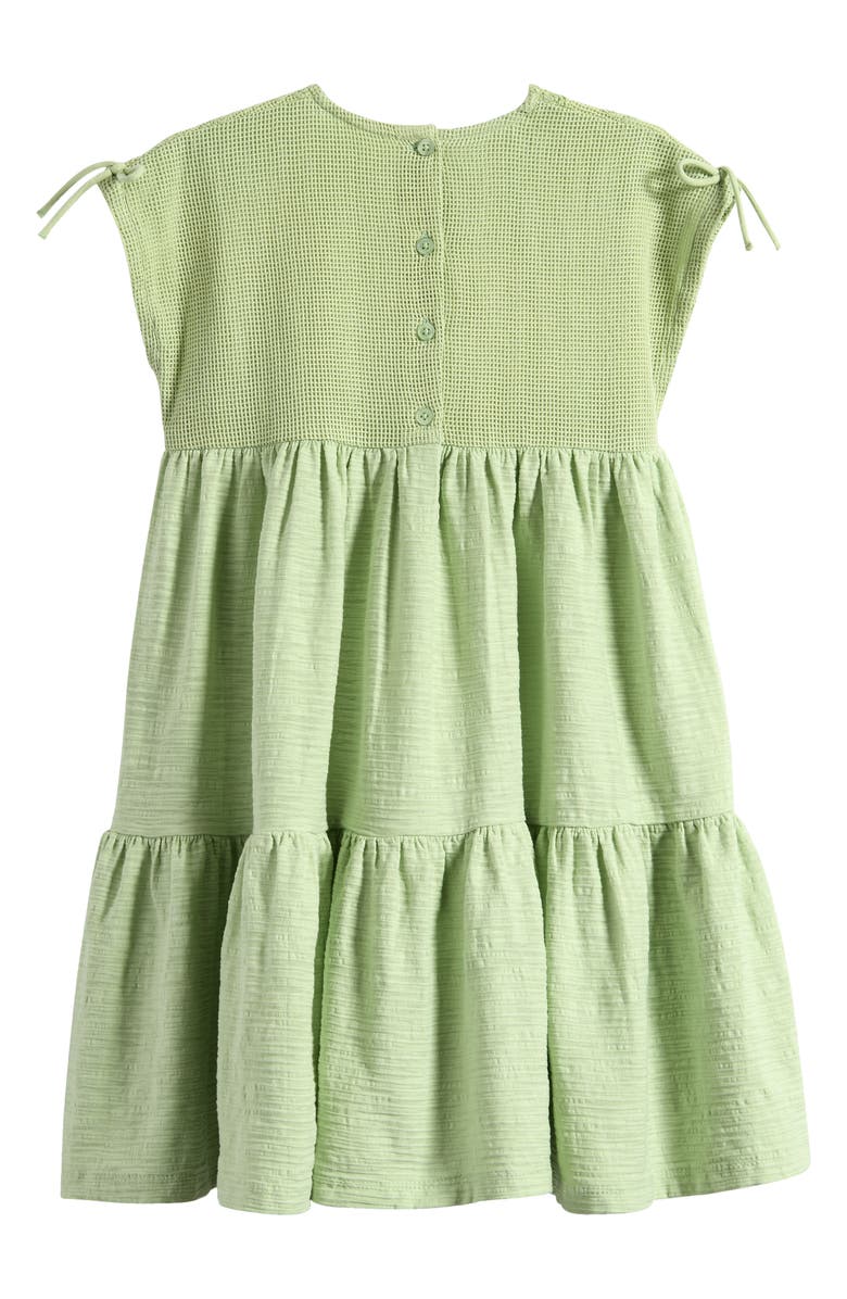 NEXT Kids' French Lace Tiered Stretch Cotton Party Dress, Alternate, color, Green