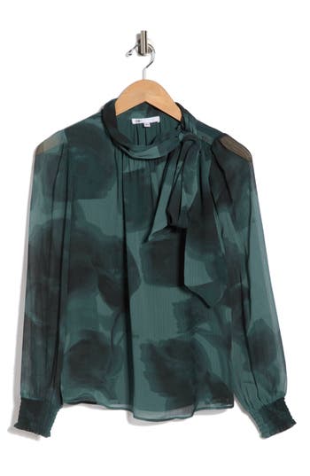 Dr2 By Daniel Rainn Tie Neck Top In Blue