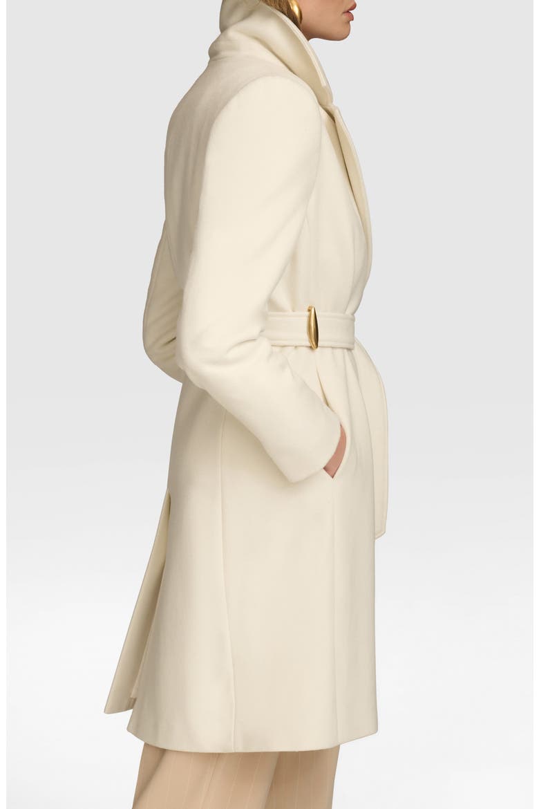 Belted Wool Blend Coat, Alternate, color, IVORY