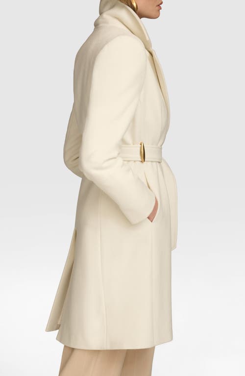 Donna Karan New York Belted Wool Blend Coat In Gray