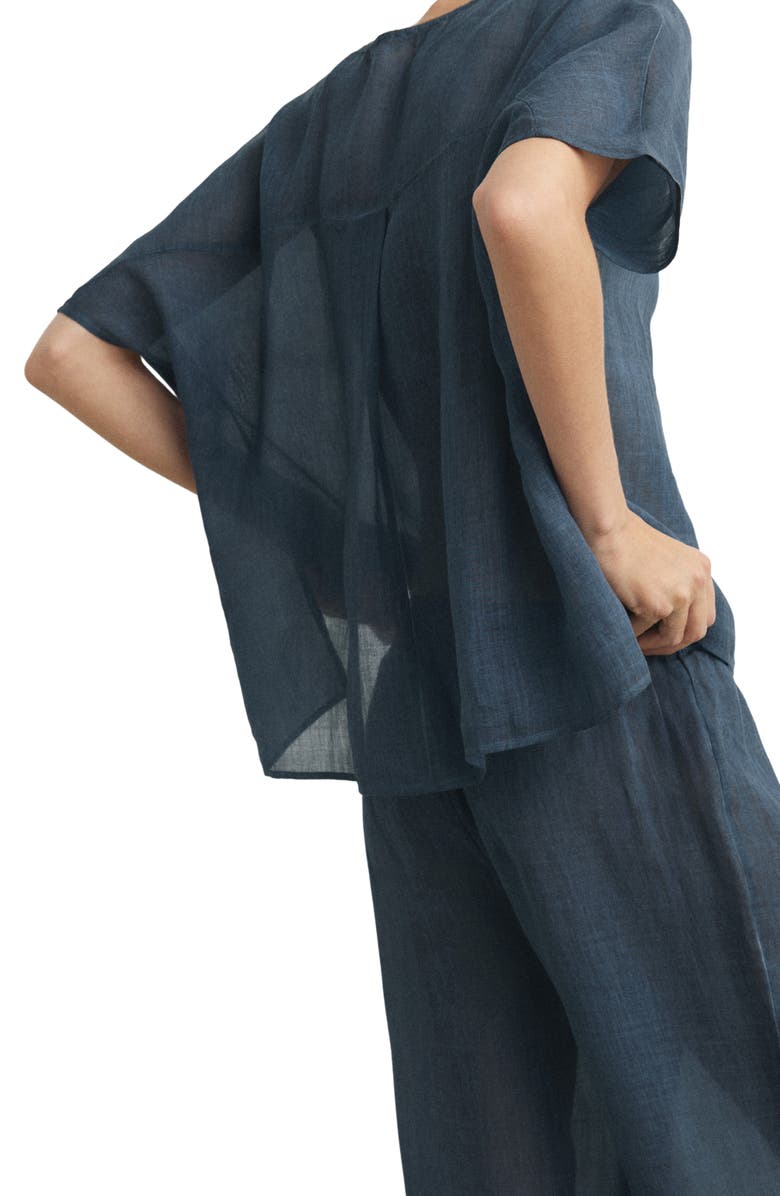 MANGO Ramie Top, Alternate, color, Ink Blue