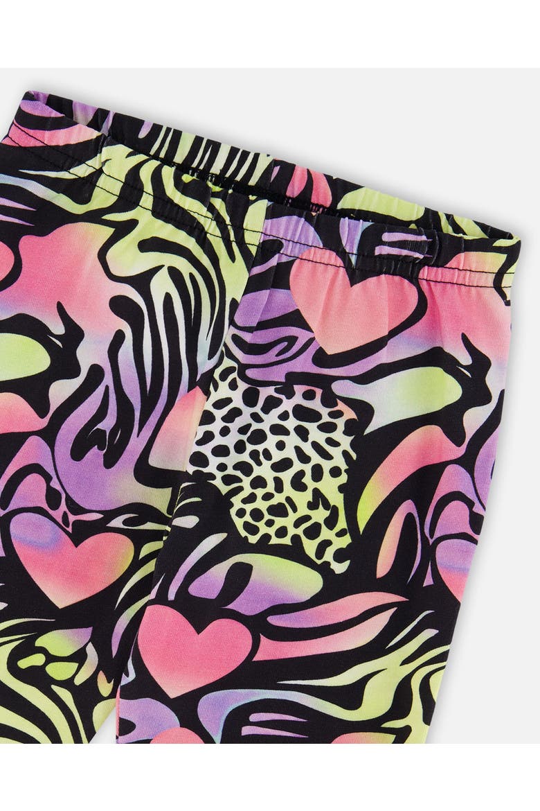 Organic Cotton Jersey Animal Slim Fit Capri, Alternate, color, Black with Multicolored Print