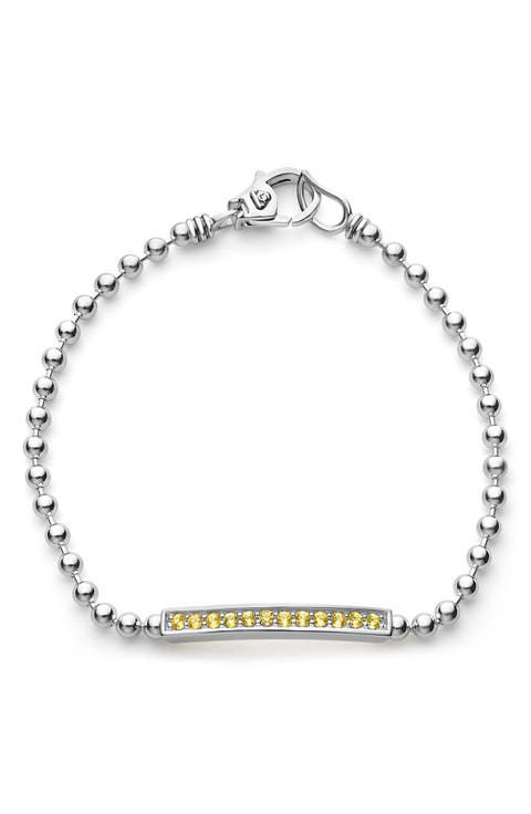 Caviar Spark Yellow Sapphire Bar Bracelet