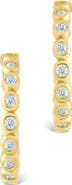 Sterling Forever Bezel Hoop Earrings