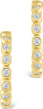 Sterling Forever Bezel Hoop Earrings
