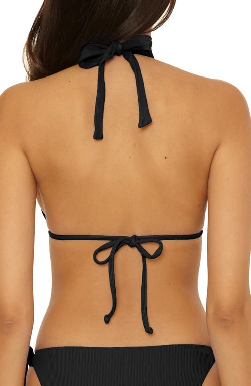 Becca Modern Edge Rib Triangle Bikini Top In Black