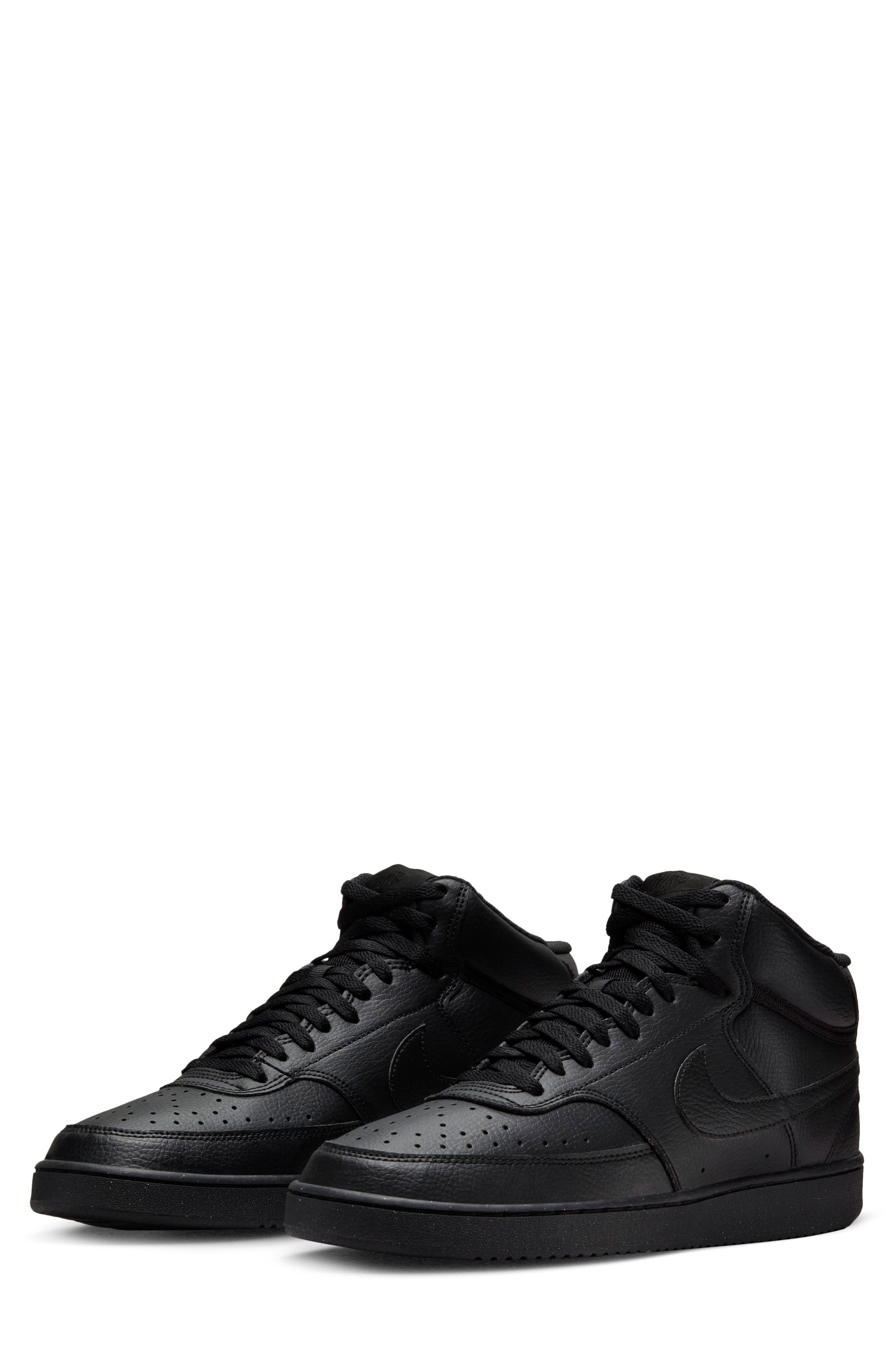 Court Vision Mid Next Nature Mid Top Sneaker, Main, color, BLACK/ BLACK/ BLACK