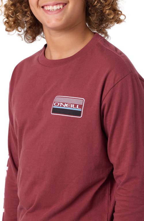 O'neill Kids' Banner Long Sleeve Cotton Graphic T-shirt In Burgundy