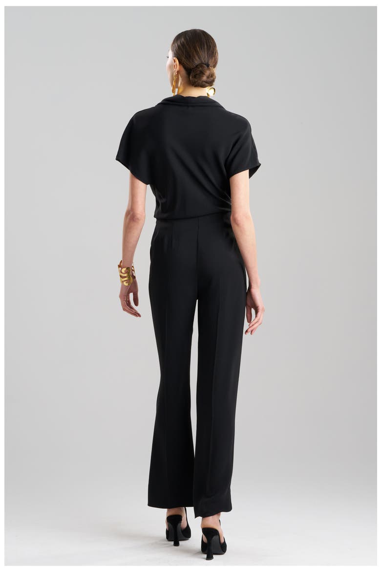 Stretch Crepe Side Zip Trouser, Alternate, color, BLACK