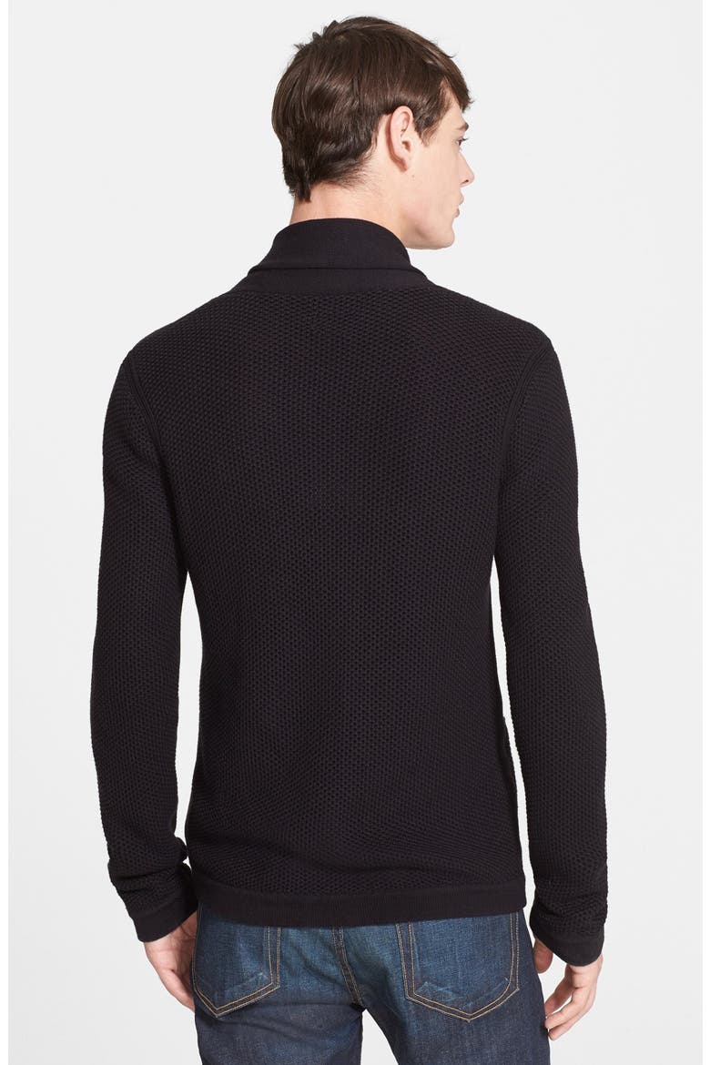 Standard Issue 'Avery' Shawl Collar Cardigan, Alternate, color, BLACK