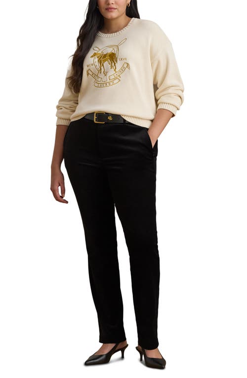 Ralph Lauren Lauren  Embroidered Crewneck Sweater In Neutral