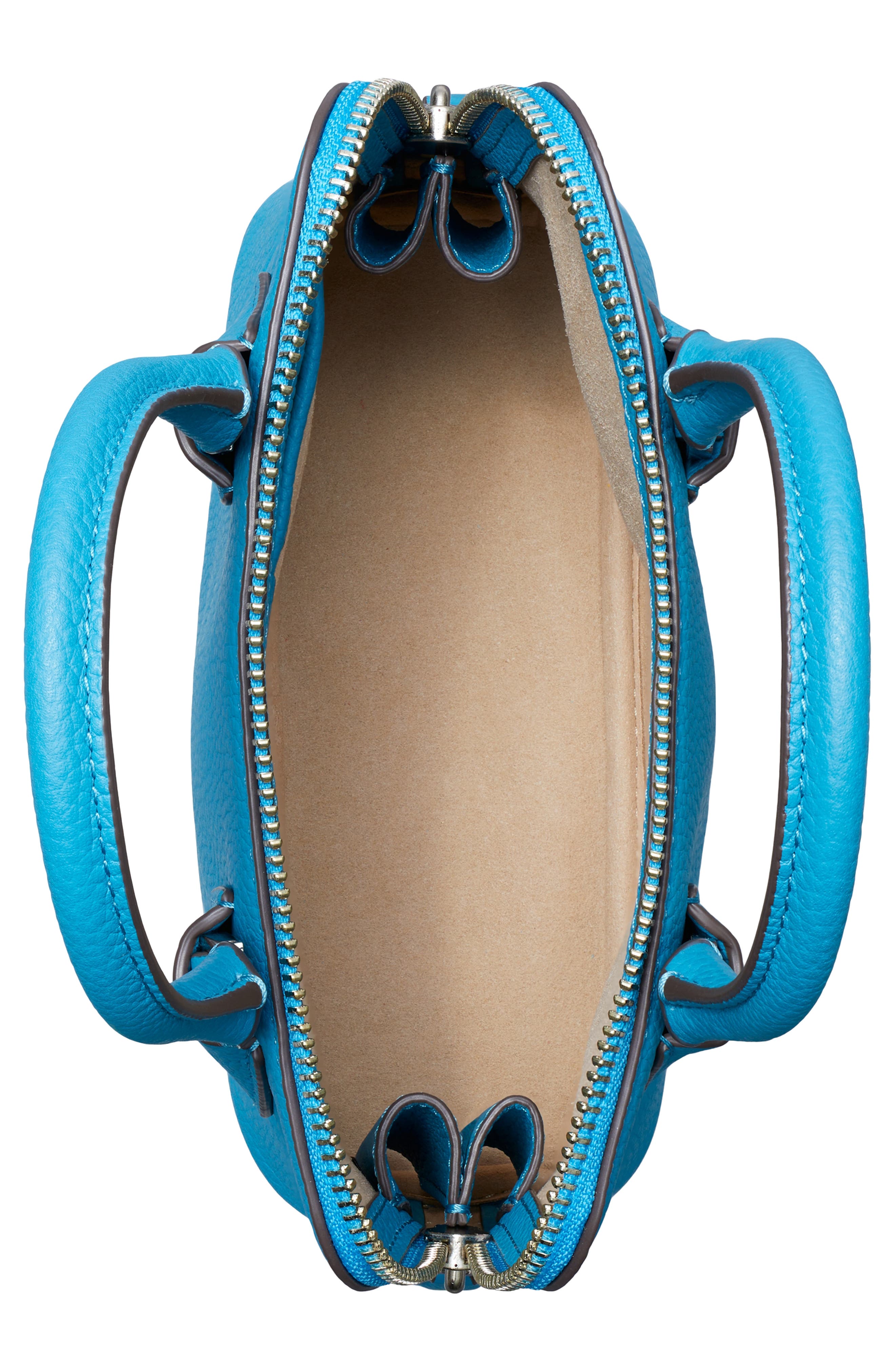 Tory Burch Mini Leather Swing Crossbody Bag, Alternate, color, Cerulean