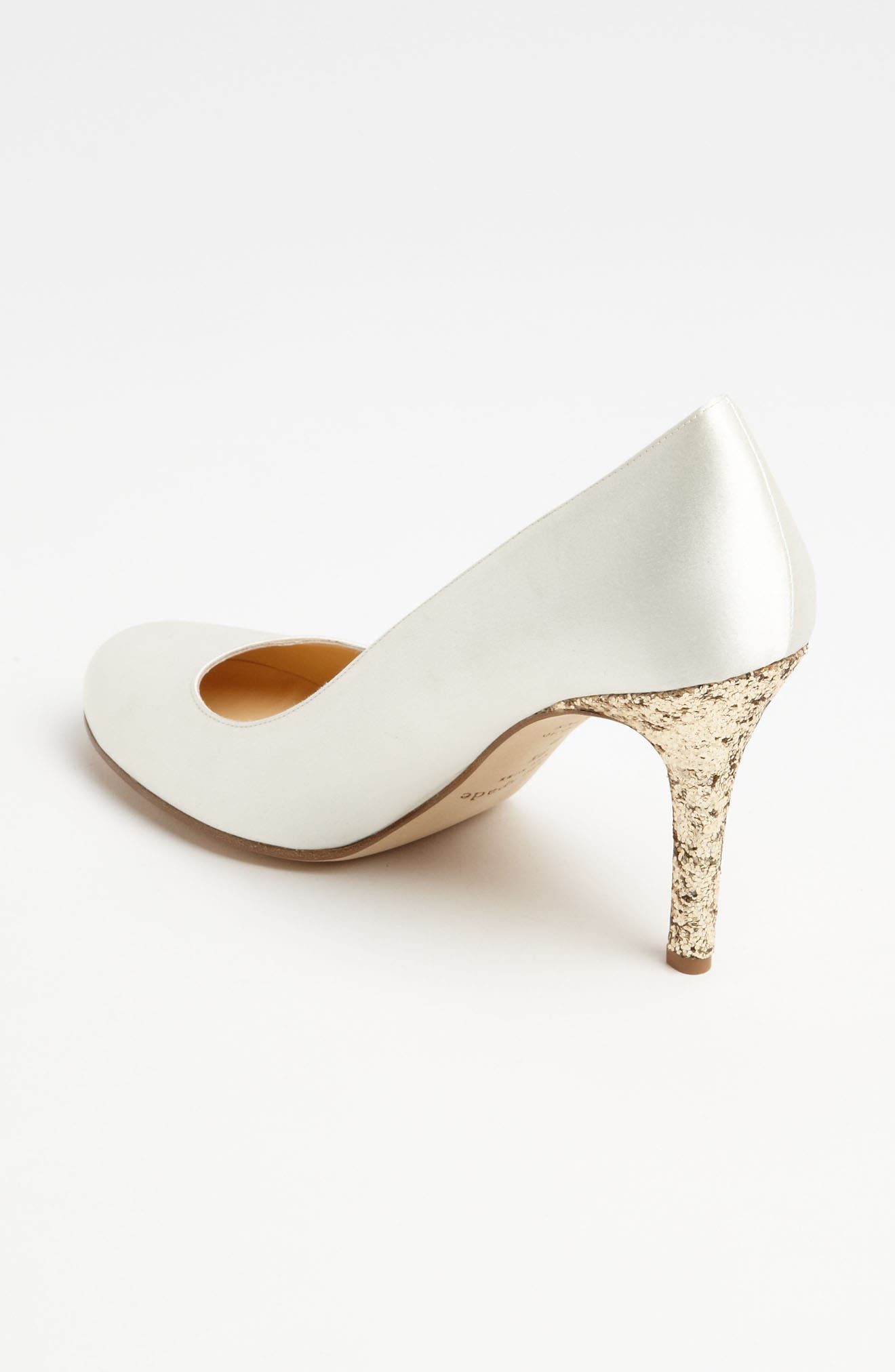 'karolina' pump, Alternate, color, IVORY SATIN/ GOLD GLITTER