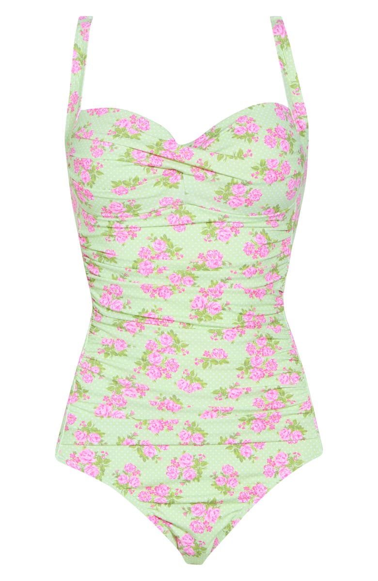 Betsey Johnson Bandeau One-Piece Swimsuit, Alternate, color, 