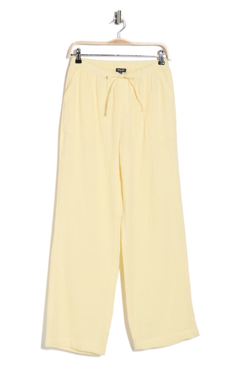 Cotton Gauze Pull-On Pants, Alternate, color, BUTTERCUP YELLOW