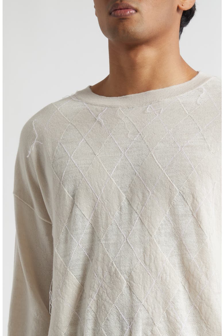 Sonar Distressed Argyle Plaid Wool Sweater, Alternate, color, BLOSSOM ARGYLE FINE WOOL