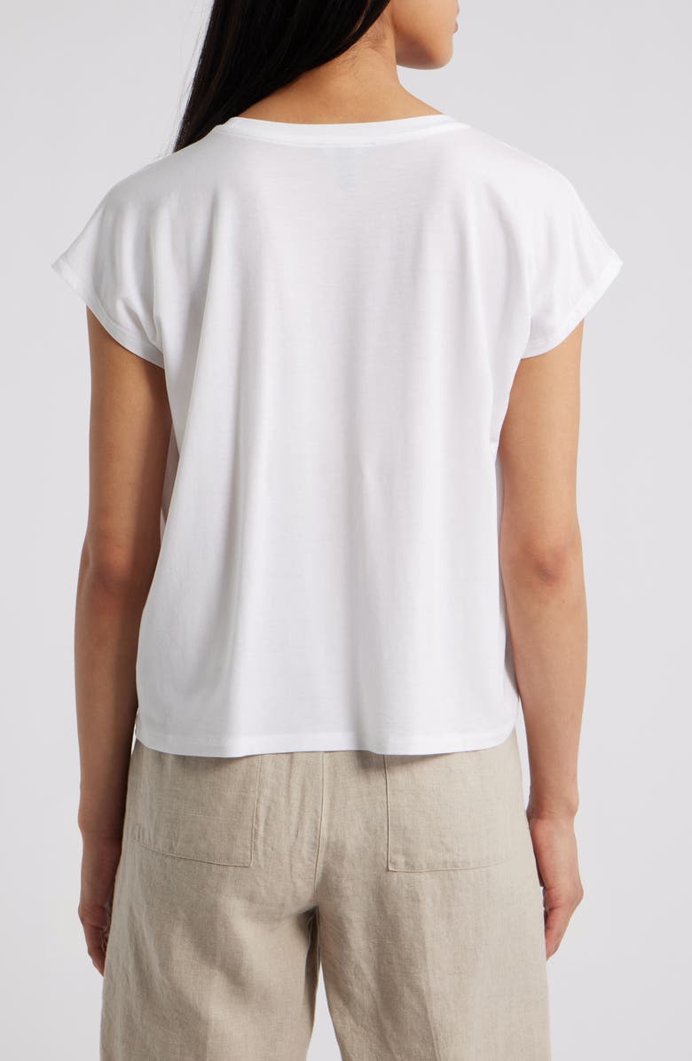 Eileen Fisher Short Sleeve Tencel<sup>®</sup> Lyocell T-Shirt, Alternate, color, White