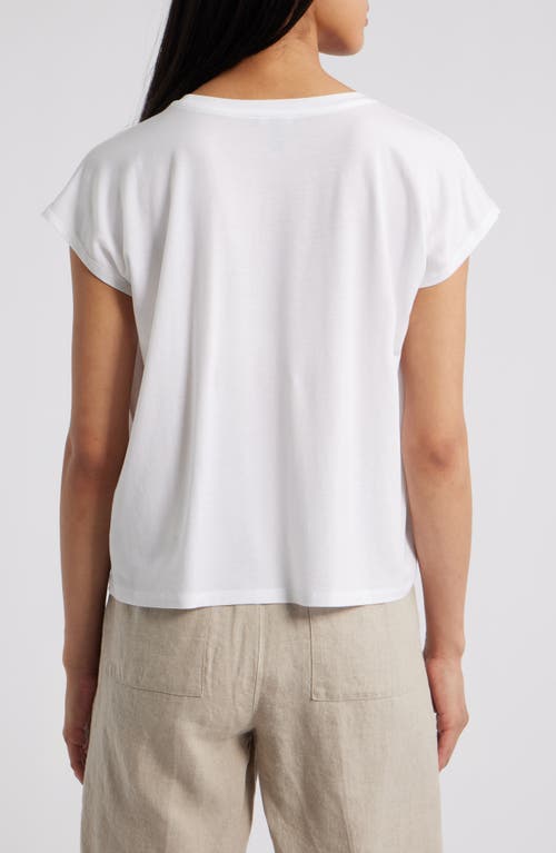 Eileen Fisher Open-stitch Organic Linen Top In White