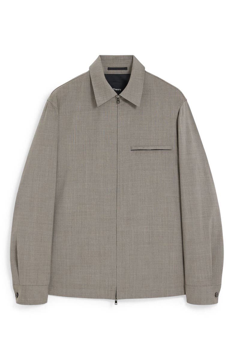 Theory Travel Motion Wool Blend Overshirt, Alternate, color, Walnut Melange