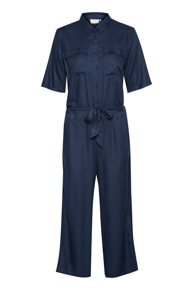 Ruthie Cropped Leg Button Jumpsuit, Alternate, color, Midnight Marine