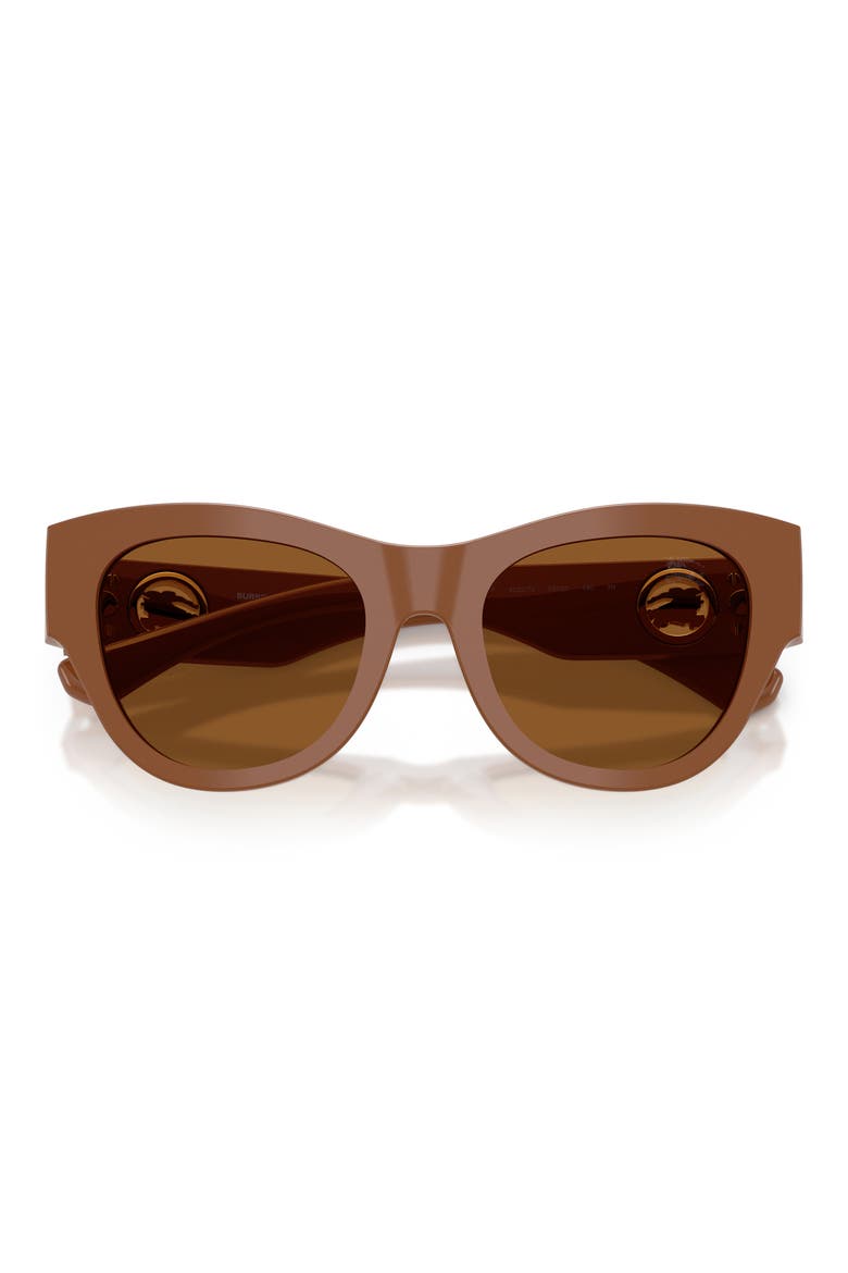 52mm Round Sunglasses, Alternate, color, BROWN / DARK BROWN