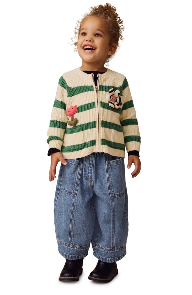 NEXT Kids' Tulip Appliqué Zip Sweater, Main, color, 
