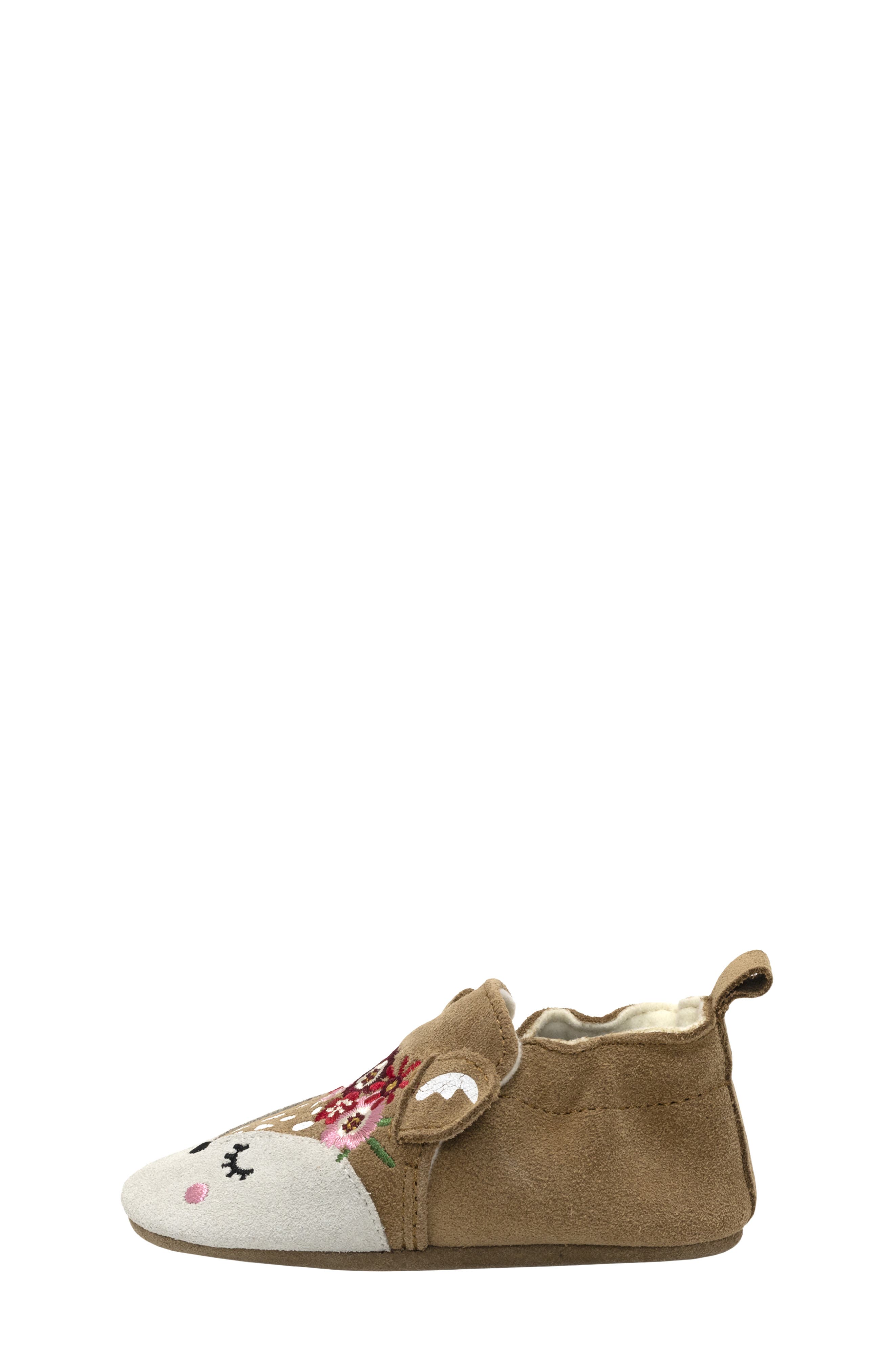 Robeez<sup>®</sup> Josephine Embroidered Fawn Crib Shoe, Alternate, color, Camel