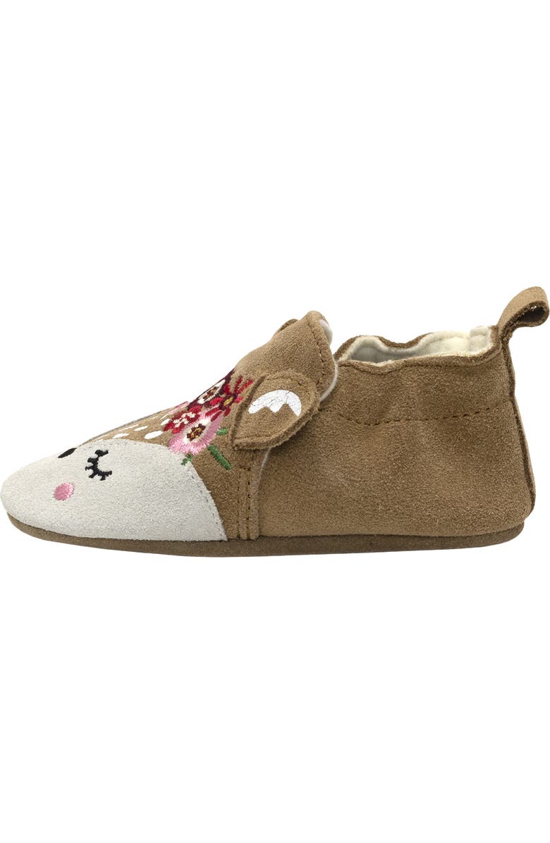 Robeez<sup>®</sup> Josephine Embroidered Fawn Crib Shoe, Alternate, color, Camel