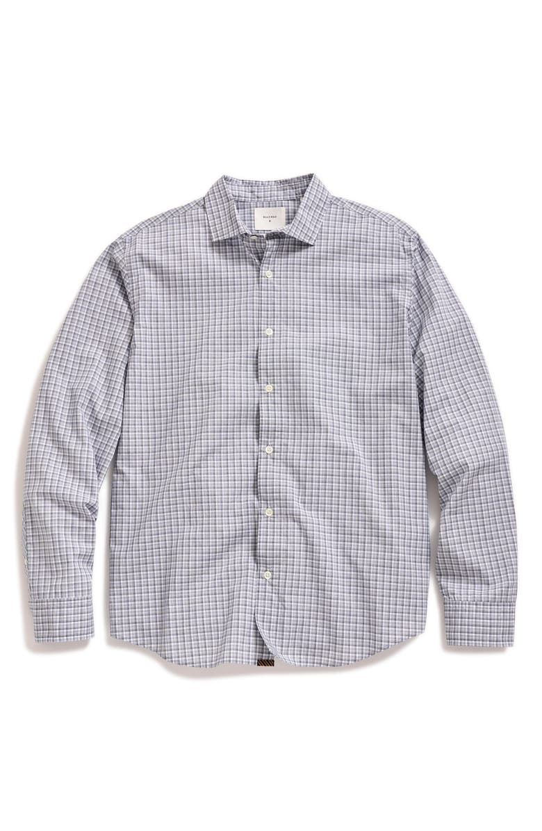 Billy Reid Hutcheson Micro Shadow Plaid Button-Up Shirt, Main, color, Carbon Blue/ Multi