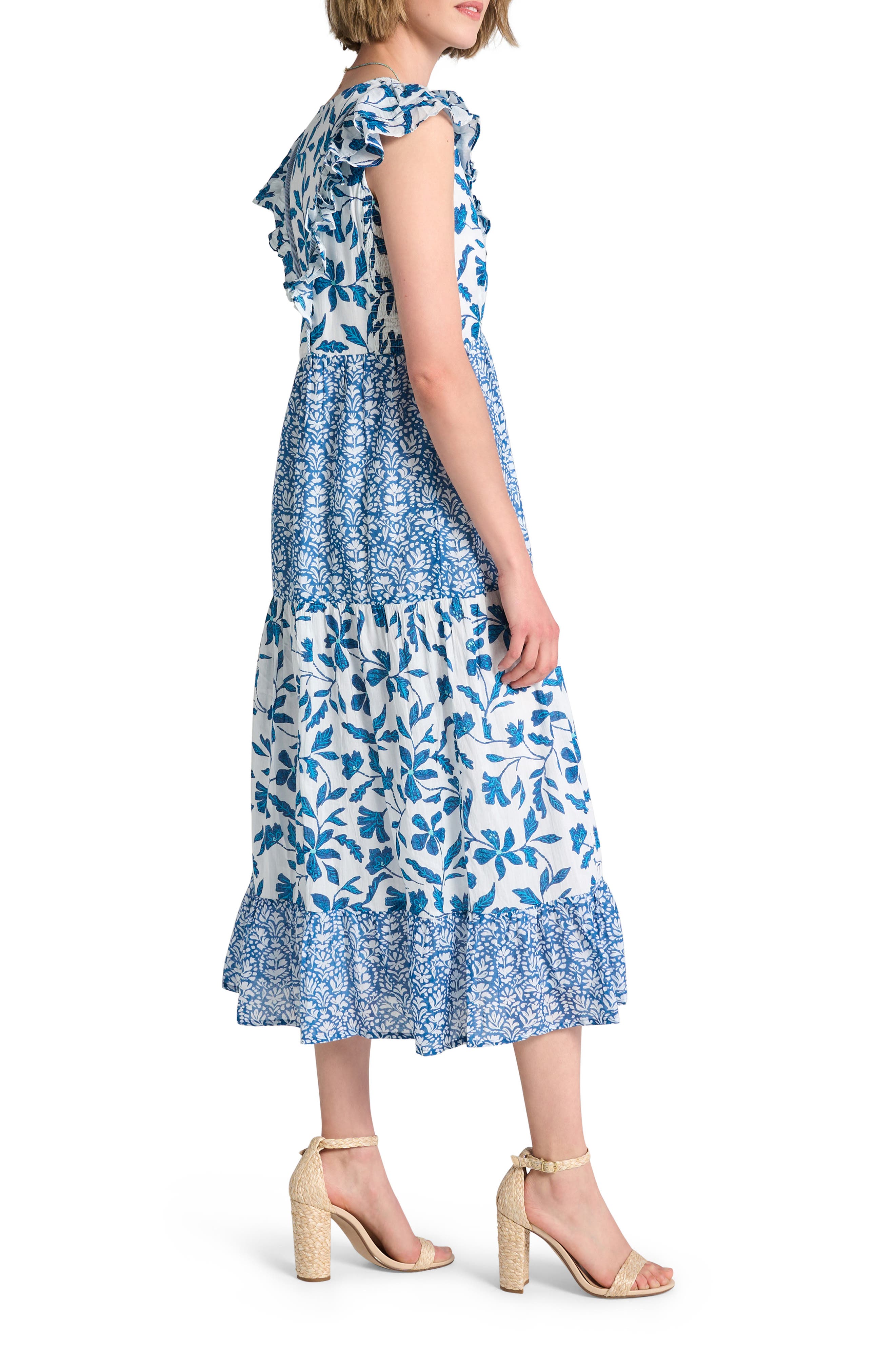 aria tiered midi dress WAYF Aria Tiered Dress