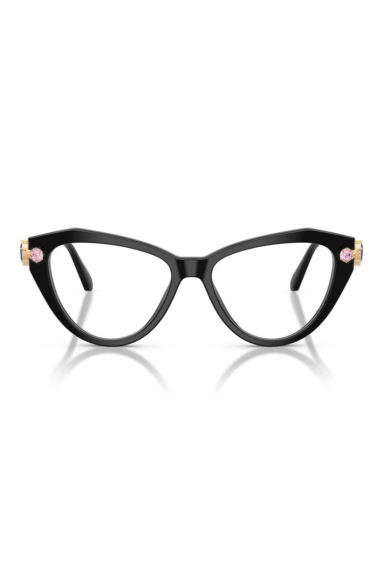 53mm Cat Eye Optical Glasses, Main, color, BLACK/ DEMO LENS