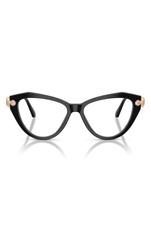 Swarovski 53mm Cat Eye Optical Glasses In Black/demo Lens