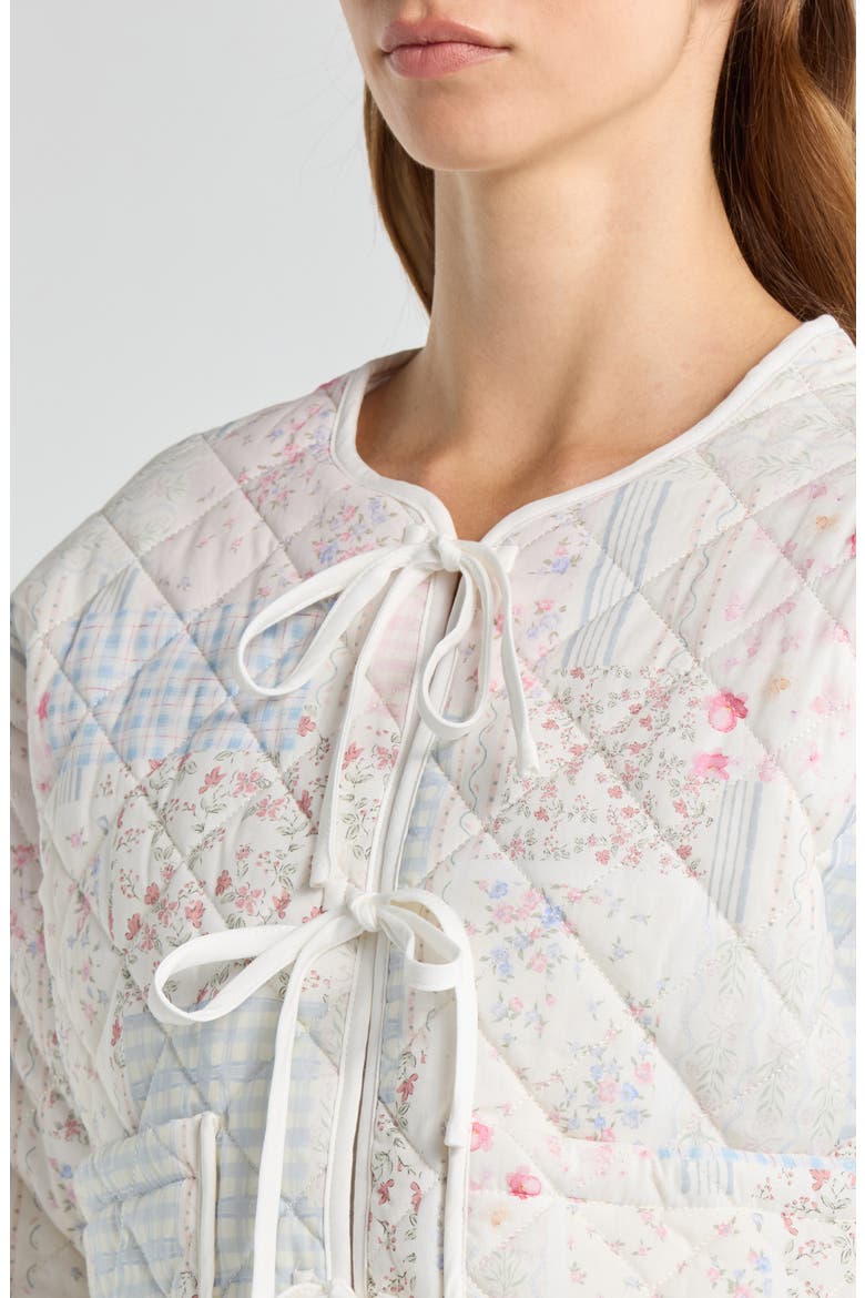 Tie Front Quilted Jacket (Women) | Nordstrom