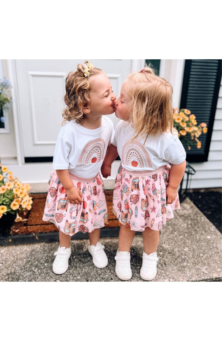 Sweet Wink Apple Rainbow Short Sleeve T-Shirt, Alternate, color, White