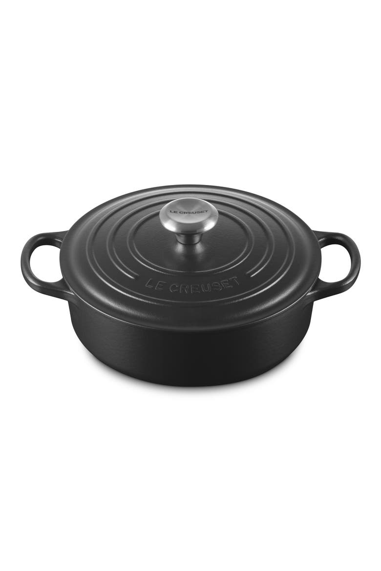 Signature 3.5-Quart Round Wide Enamel Cast Iron Dutch Oven, Alternate, color, LICORICE