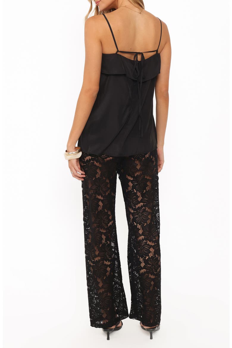 Ethel Lace 2-Piece Camisole and Wide Leg Pants Set, Alternate, color, BLACK