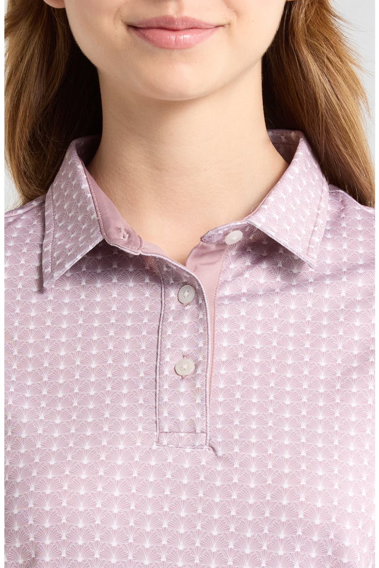 Lauren Print Golf Polo, Alternate, color, MAUVE