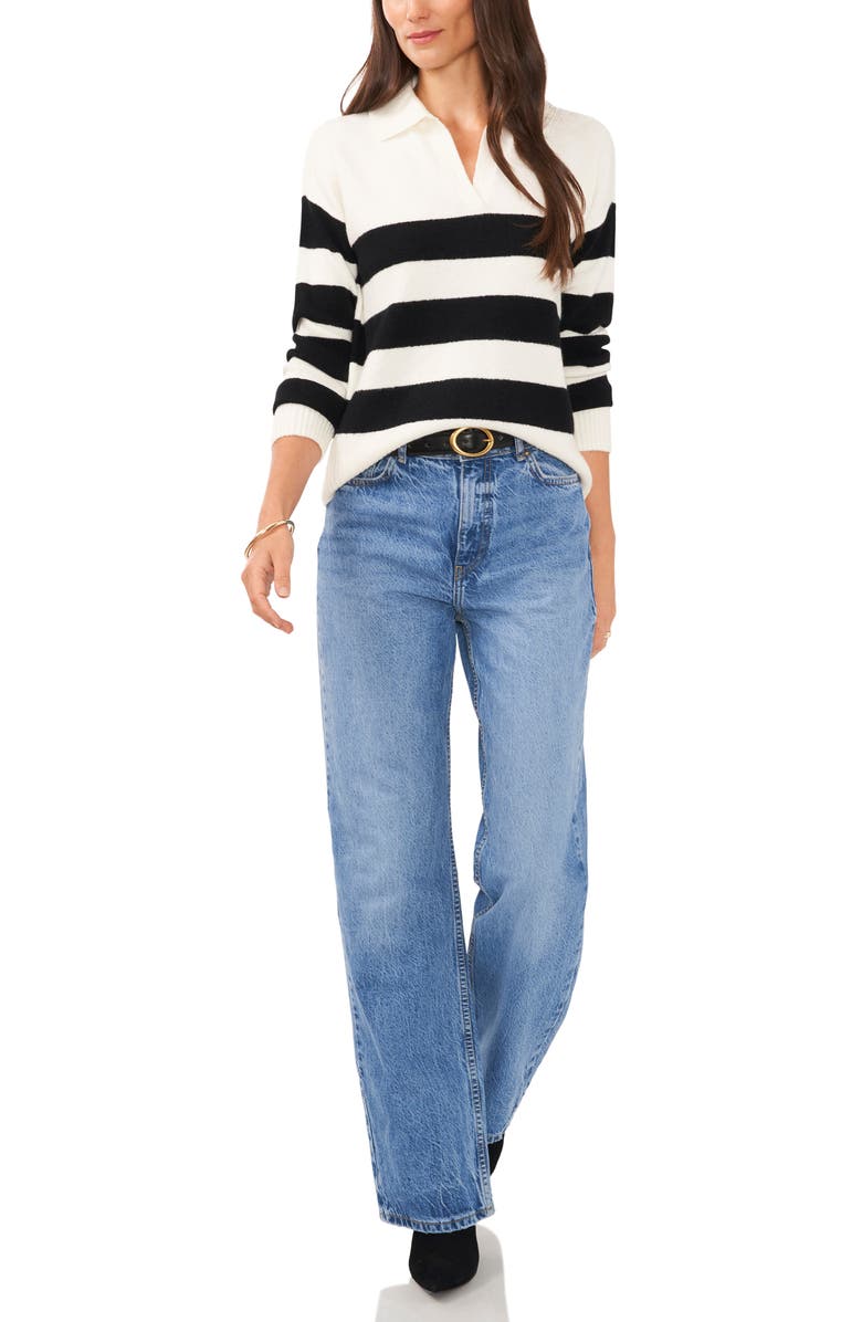 Vince Camuto Stripe Polo Sweater, Alternate, color,